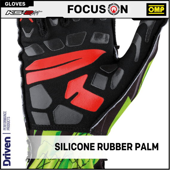 OMP Racing - OMP KS-2 Art - Designer Kart & Sim Racing Gloves with Performance Grip - Features Static - Silicone Rubber Band