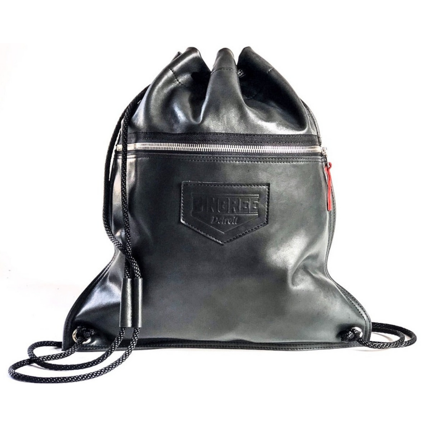 Detroit Drawstring Backpack in Leather ( Made to Order) - DRW009B-DRW009B-sku-40872560459841-sku-40872560427073-DRW009B-  DRIVEN - 1