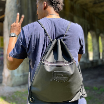 Detroit Drawstring Backpack in Leather ( Made to Order) - DRW009B-  DRIVEN - 7