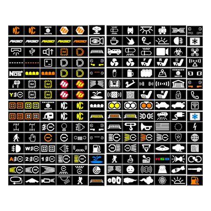 Printed Series Auxiliary Switch Labels (Upfitter) - 2018+ Jeep Wrangler / Gladiator JL / JT - 18JEEPWRANGLERAUX-V5JL-  DRIVEN - 2