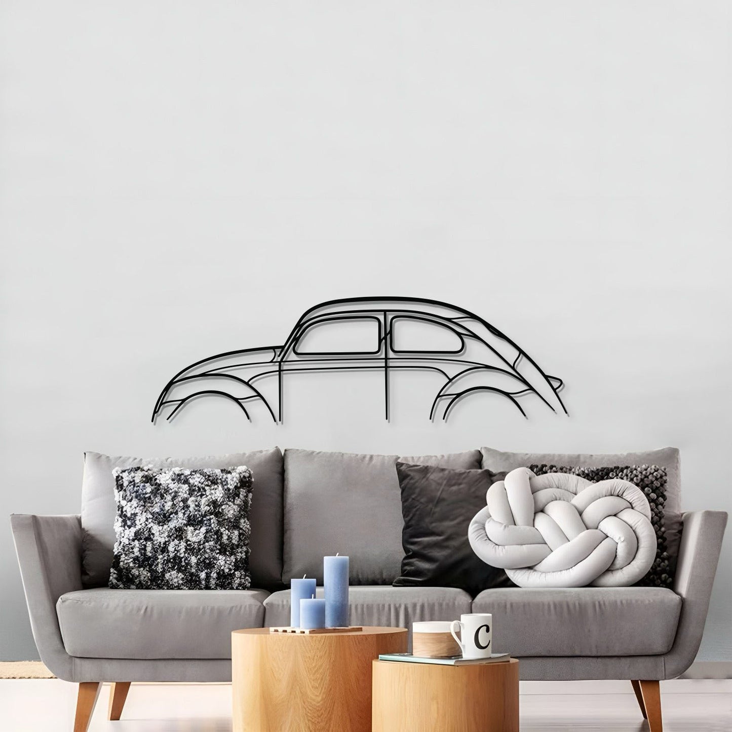 Beetle Metal Car Wall Art - MT0889 - MT0889B49L-MT0889B69L-MT0889B80L-MT0889B99L-MT0889B120L-  DRIVEN - 3