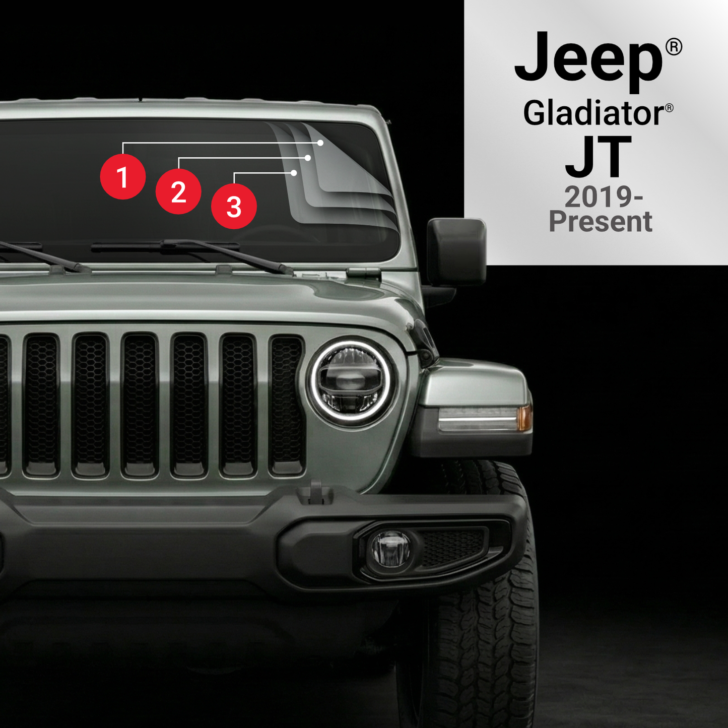 Windshield Defense Kit For Jeep Wrangler or Gladiator - JP1330-JL-JP1330-JT-JP1330-JK-JP1330-TJ-JP1330-CJ-  DRIVEN - 12