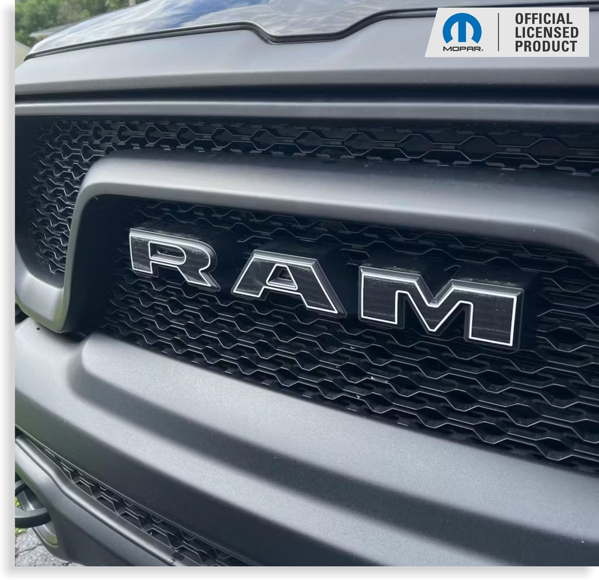 RAM Grille Emblem Overlay Decal   - 2019-2024 Ram 1500 Rebel - Ram19:Rebel-F-01-Ram19:Rebel-F-03-Ram19:Rebel-F-02-Ram19:Rebel-F-04-Ram19:Rebel-F-05-  DRIVEN - 12