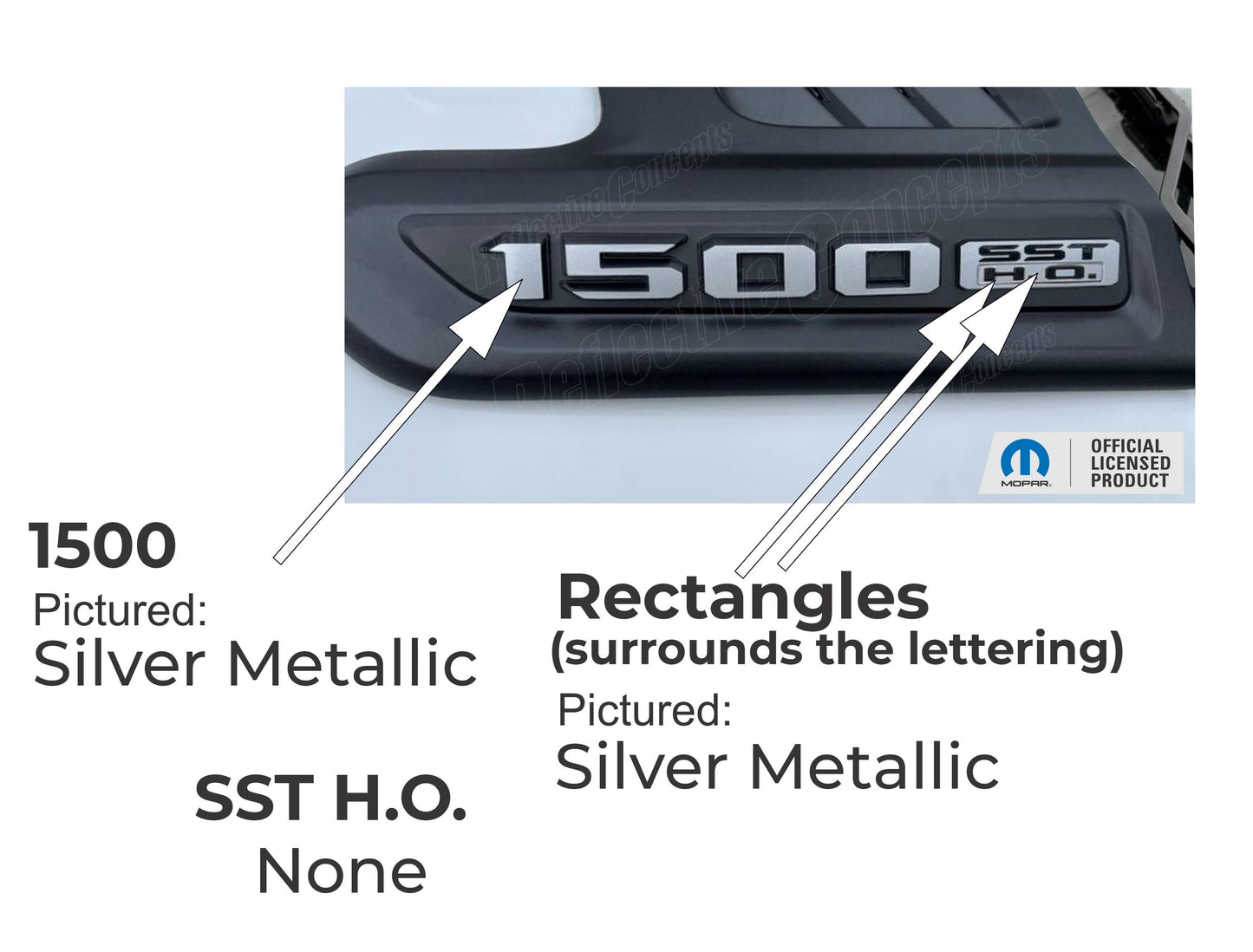 1500 SST H.O. Sport Performance Hood Emblem Overlay Decals - 2025 Limited - sku-46356349157563-  DRIVEN - 4