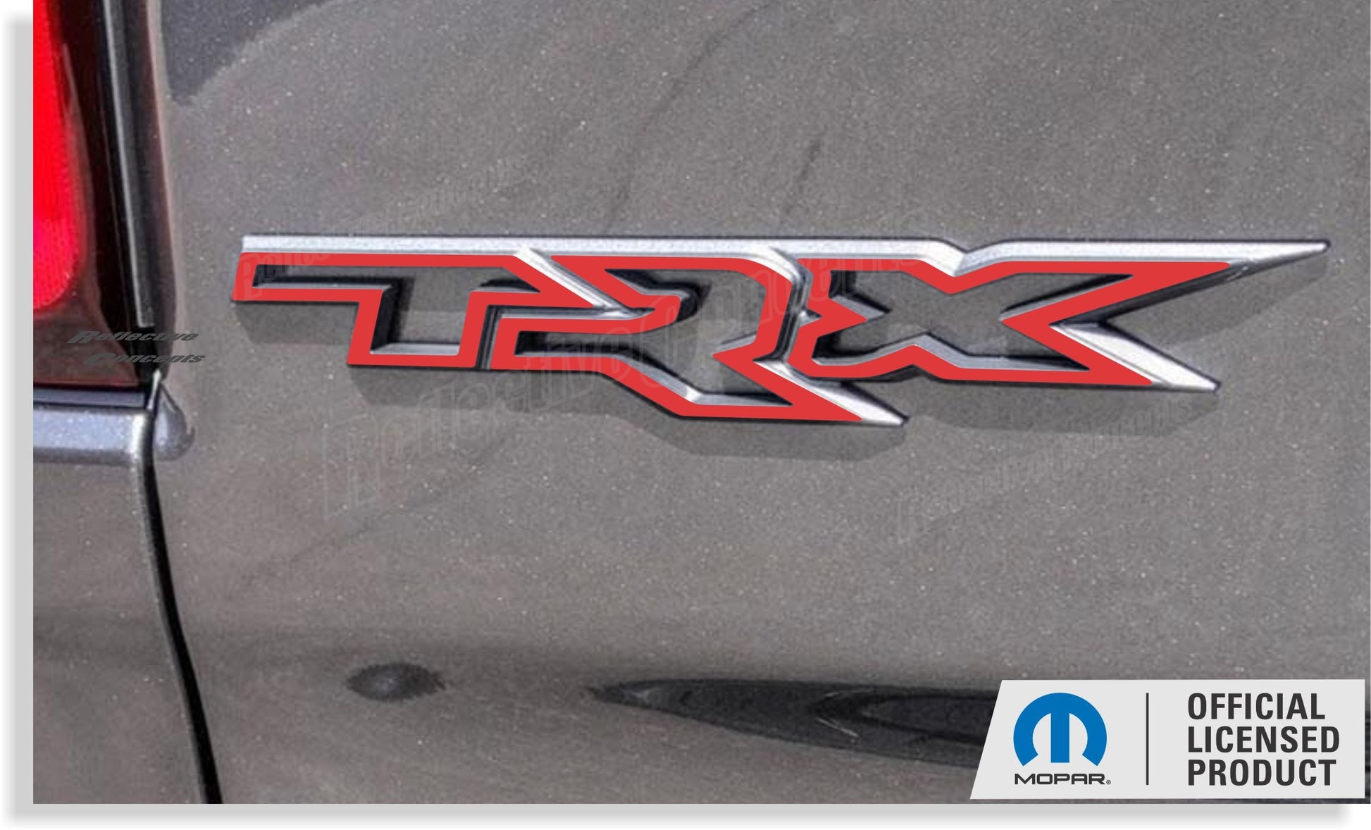 TRX Tailgate Emblem Overlay Decal   - 2021-2024 Ram TRX - sku-44717207126203-sku-44717207158971-sku-44717207191739-sku-44717207224507-sku-44717207257275-  DRIVEN - 1