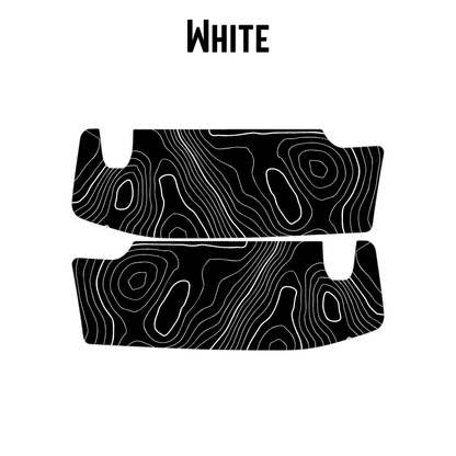 Topographic Map Sun Visor Overlays - 2018+ Jeep Wrangler JL / Jeep Gladiator JT - JLVISORFULLTP-RRNHL-JLVISORFULLTP-RRHL-JLVISORFULLTP-DDSNHL-JLVISORFULLTP-DDSHL-JLVISORFULLTP-SBNHL-  DRIVEN - 18