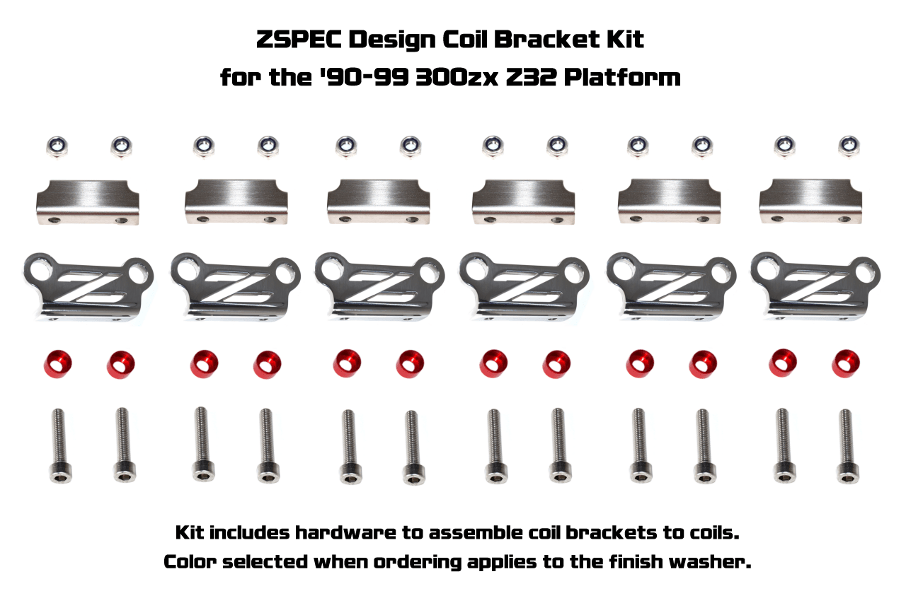ZSPEC Coil Bracket Kit w/"Z" Cut-Out for Nissan Z32 300zx, Stainless - ZSD-192159-ZSD-192166-ZSD-192173-ZSD-192180-ZSD-192197-  DRIVEN - 6