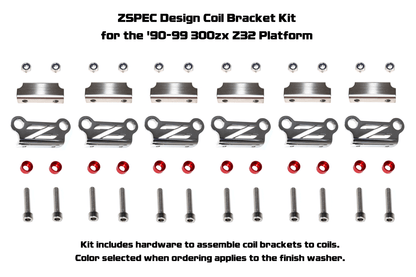 ZSPEC Coil Bracket Kit w/"Z" Cut-Out for Nissan Z32 300zx, Stainless - ZSD-192159-ZSD-192166-ZSD-192173-ZSD-192180-ZSD-192197-  DRIVEN - 6
