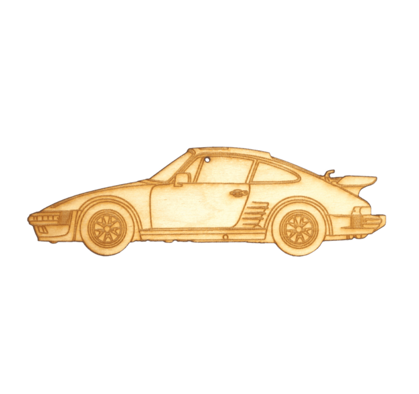 ZSPEC Laser-Engraved Birch Ornament, Style: Porsche 911 / 935, ~5-inch Wide - ZSD-189180-  DRIVEN - 1