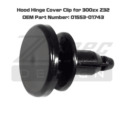 OEM Hood Hinge Cover Clip for Nissan 300zx Z32, replaces 01553-01743 - ZSD-004261-  DRIVEN - 2