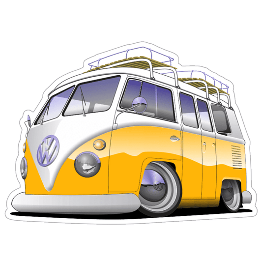 VW 3D-Bus / Van Car Vinyl Decal / Sticker, 4" x 2.9" - ZSD-010231-  DRIVEN - 1