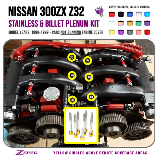 ZSPEC Upper-to-Lower Plenum Fasteners for 90-96 Nissan 300zx Z32 w/o Throttle Cover Bolt - ZSD-195495-ZSD-195501-ZSD-195518-ZSD-195525-ZSD-195532-  DRIVEN - 1