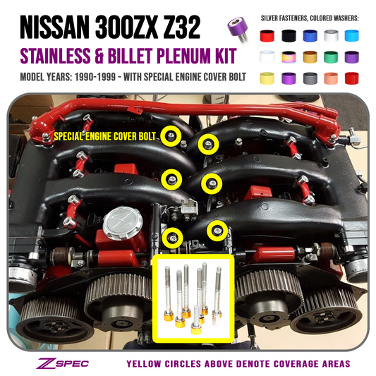 ZSPEC Upper-to-Lower Plenum Fasteners for 90-96 Nissan 300zx Z32 w/ Threaded Bolt - ZSD-389177-ZSD-389184-ZSD-389191-ZSD-389207-ZSD-389214-  DRIVEN - 1