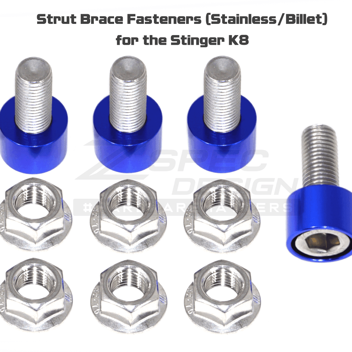 ZSPEC Stage-3 Dress Up Bolts® Fastener Kit for '18+ Kia Stinger GT K8, Stainless & Billet - ZSD-758065-ZSD-758072-ZSD-758089-ZSD-758096-ZSD-758102-  DRIVEN - 4