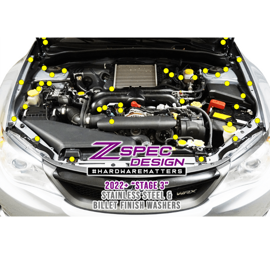ZSPEC Stage-3 Dress Up Bolts® Fastener Kit for '08-14 Subaru WRX & STi, Stainless & Billet - ZSD-569036-ZSD-569043-ZSD-569050-ZSD-569067-ZSD-569074-  DRIVEN - 1