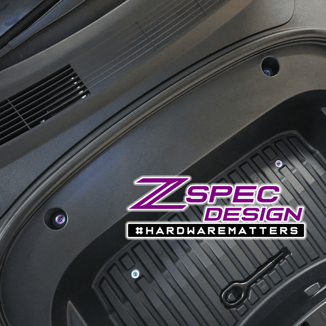ZSPEC Stage-3 Dress Up Bolts® Fastener Kit for the Tesla Model 3, Grade-5 Titanium - ZSD-582585-ZSD-582592-ZSD-582608-ZSD-582615-ZSD-582622-  DRIVEN - 12