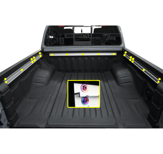 ZSPEC Utili-Track Sides & Rear Fastener Kit for '05+ Nissan Frontier D40/D41, Titanium - ZSD-392214-ZSD-392221-ZSD-392238-ZSD-392245-ZSD-392252-  DRIVEN - 1