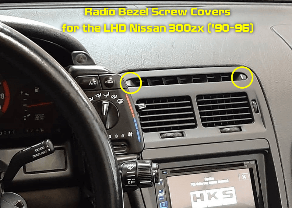 ZSPEC LHD Radio Bezel Top Screw Cover for '90-96 Nissan 300ZX, Left/Right Pair - ZSD-199165-  DRIVEN - 2