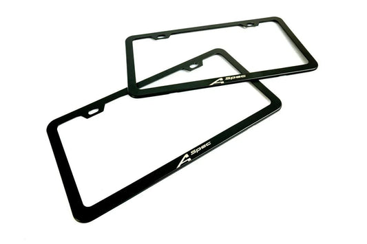 "A Spec" License Plate Frame - Black, Pair - sfb23INTLPF-ASPEC-  DRIVEN - 1