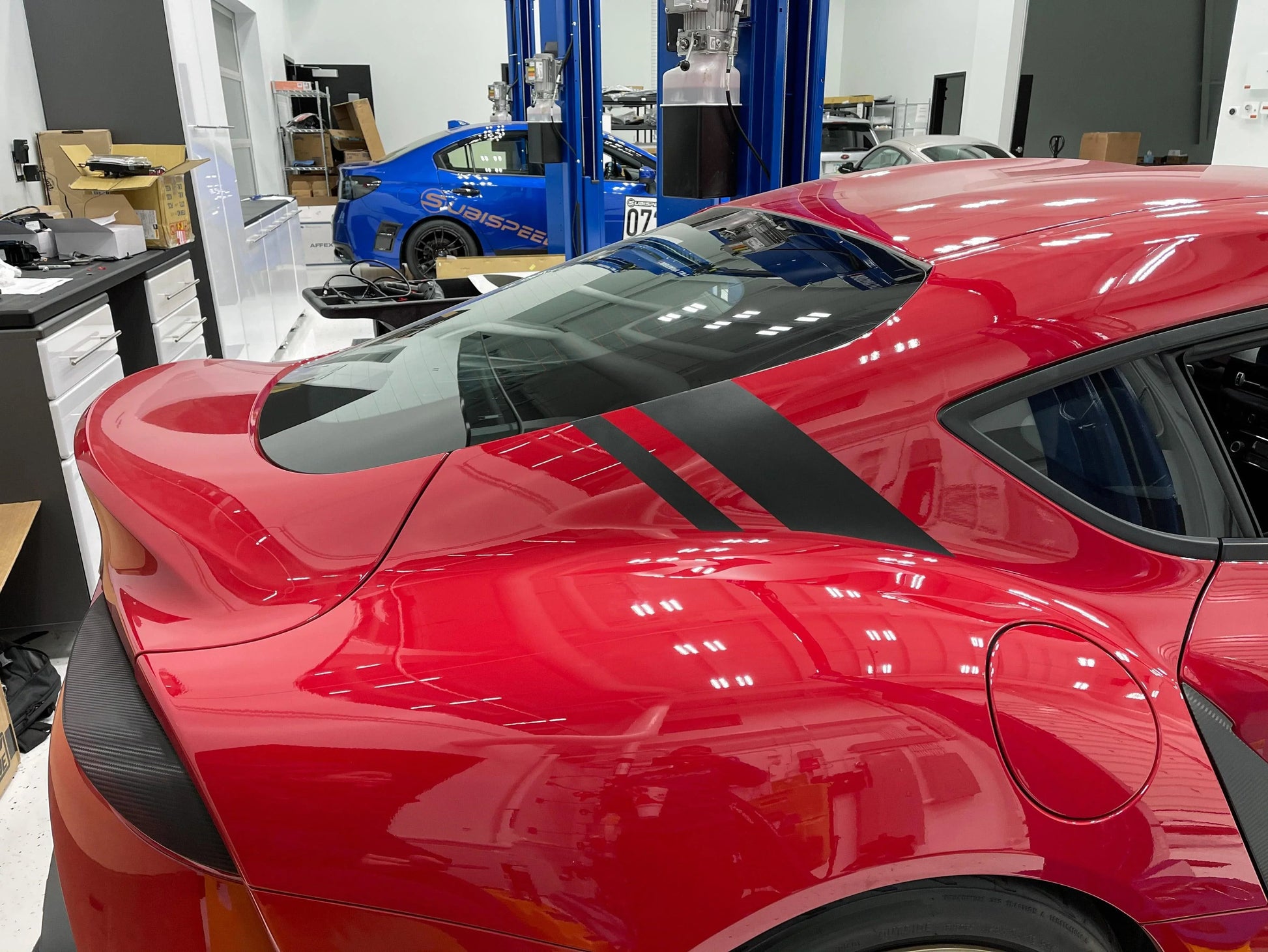 A91 Style Supra Rear Decklid Stripes - 2020+ Supra - A91DECKSTPGB-A91DECKSTPMB-A91DECKSTP3DBK-A91DECKSTPRD-A91DECKSTPOR-  DRIVEN - 1