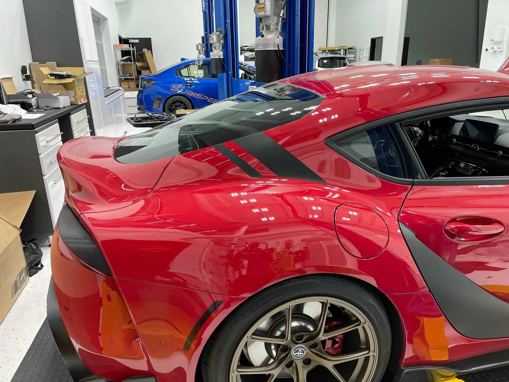 A91 Style Supra Rear Decklid Stripes - 2020+ Supra - A91DECKSTPGB-A91DECKSTPMB-A91DECKSTP3DBK-A91DECKSTPRD-A91DECKSTPOR-  DRIVEN - 10