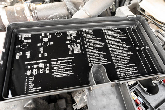 Acrylic Laser Series Fuse Box Lid Label Plate - 2021-2025 Bronco - 21BRONCOUNHDFUSE-LASER-21-21BRONCOUNHDFUSE-LASER-25-21BRONCOUNHDFUSE-LASER-SI21-21BRONCOUNHDFUSE-LASER-SI25-  DRIVEN - 1