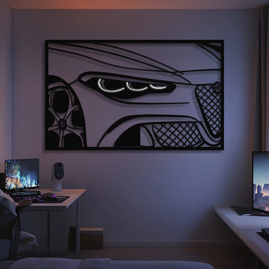 2025 Quadrifoglio Apex Front View Metal Neon Frame Wall Art - MT1474 - MT1474B99-MT1474B115-MT1474B140-  DRIVEN - 1