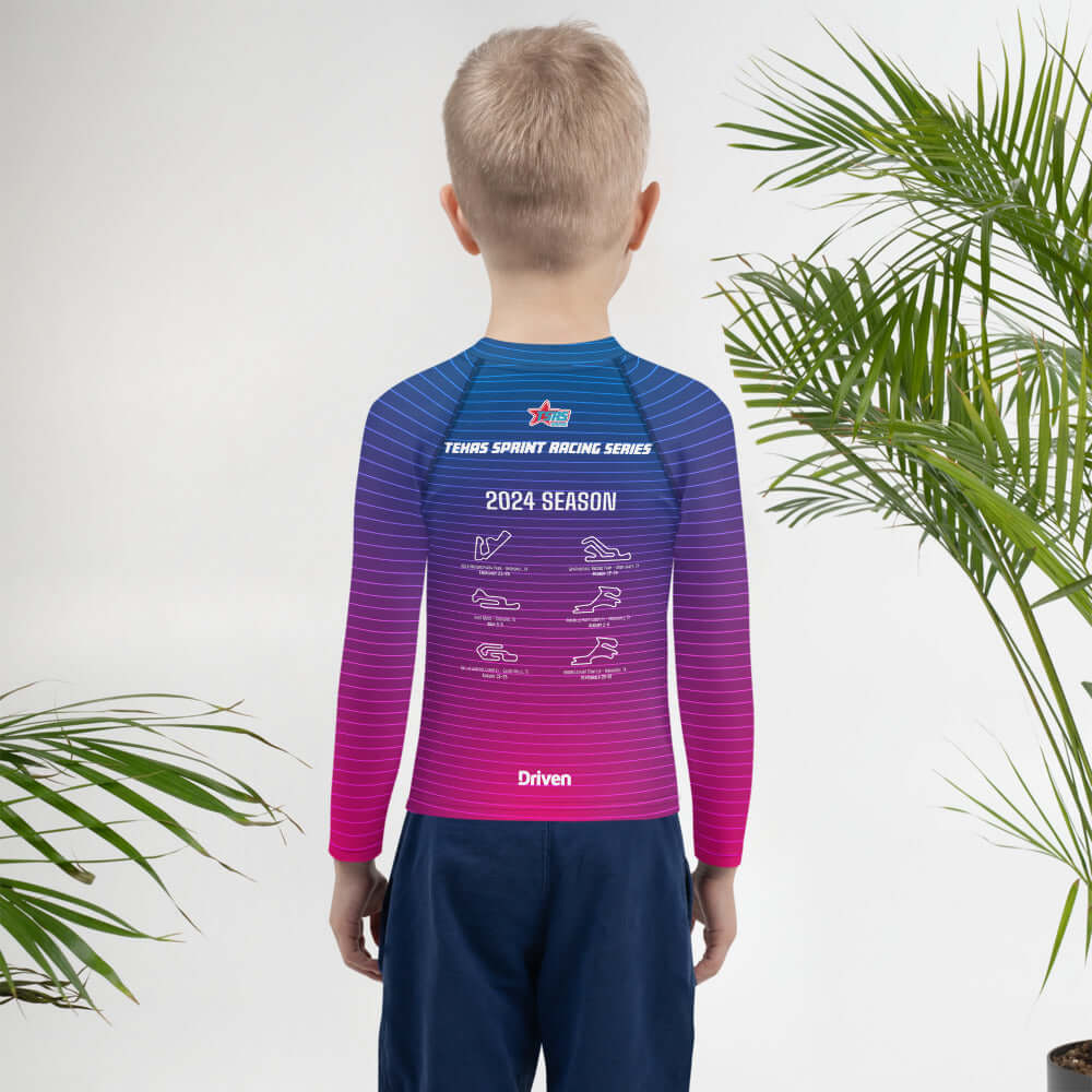 DRIVEN | TSRS '24 | Karting Underwear Top - Long Sleeve - Child -Pink/Blue - UPF 50+