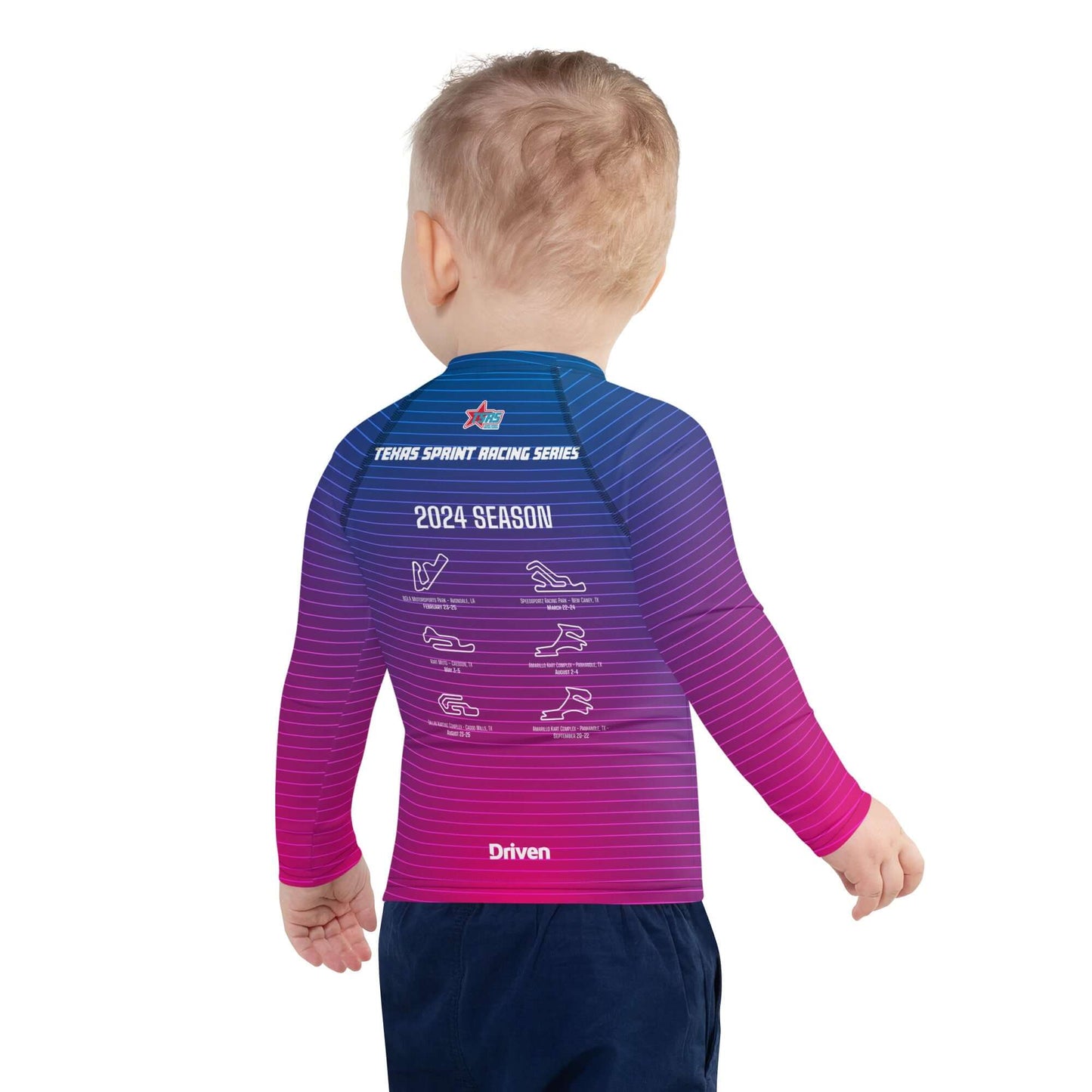 DRIVEN | TSRS '24 | Karting Underwear Top - Long Sleeve - Child -Pink/Blue - UPF 50+