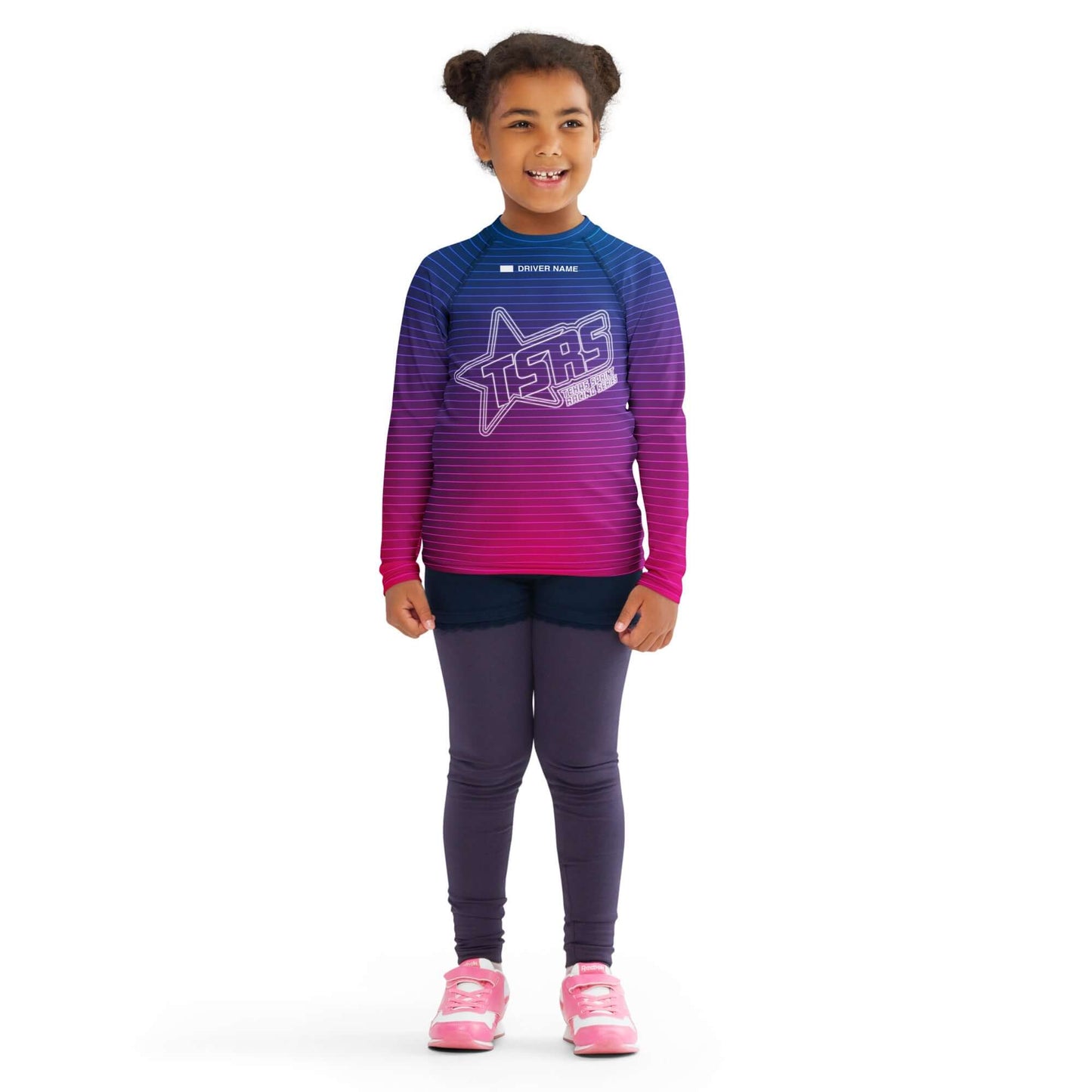 DRIVEN | TSRS '24 | Karting Underwear Top - Long Sleeve - Child -Pink/Blue - UPF 50+