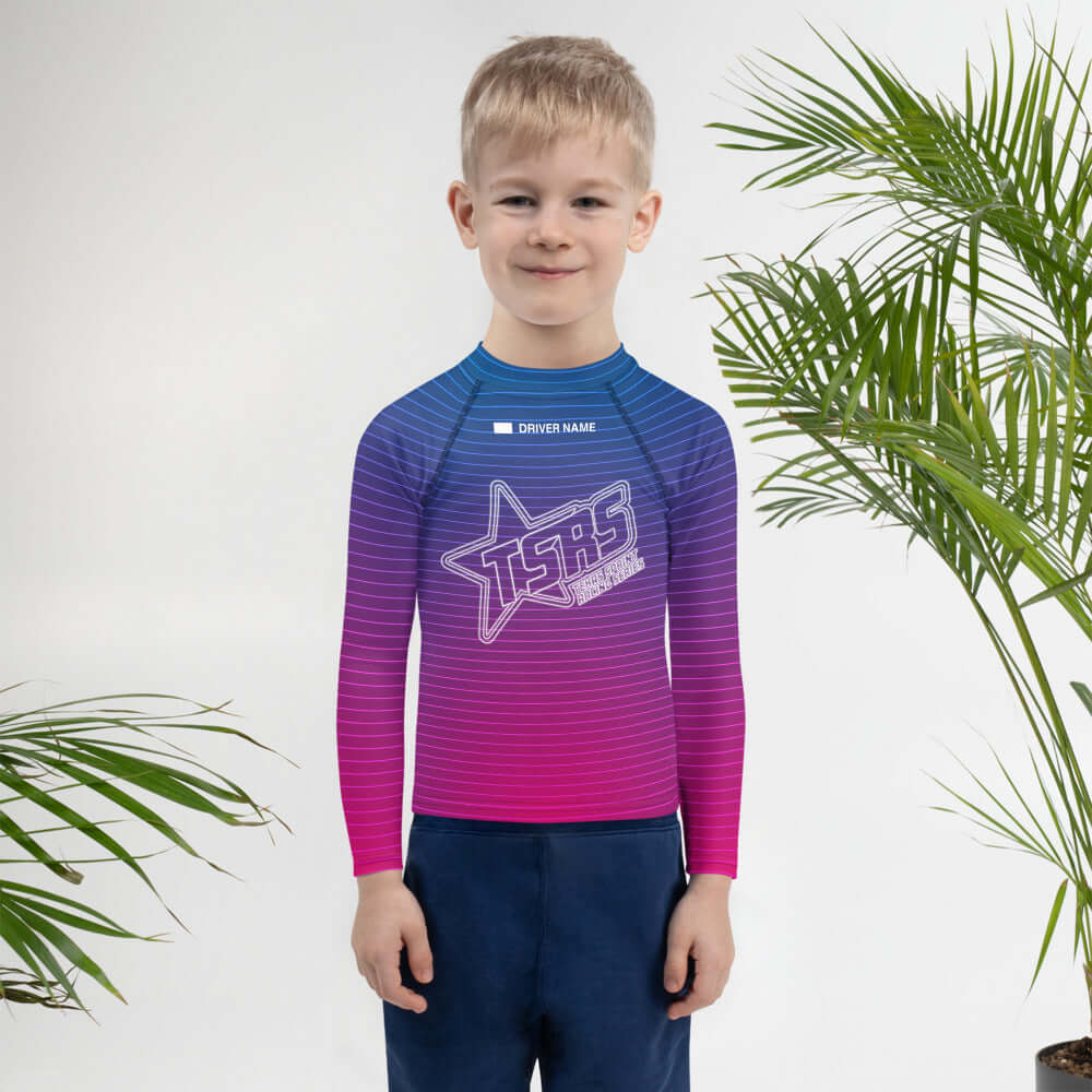 DRIVEN | TSRS '24 | Karting Underwear Top - Long Sleeve - Child -Pink/Blue - UPF 50+