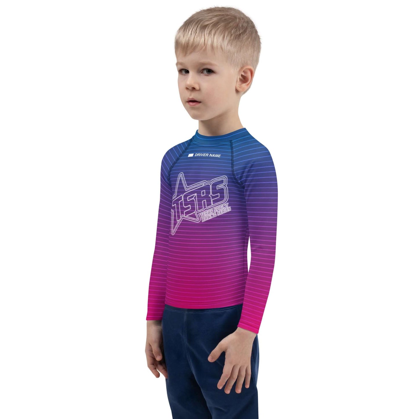 DRIVEN | TSRS '24 | Karting Underwear Top - Long Sleeve - Child -Pink/Blue - UPF 50+