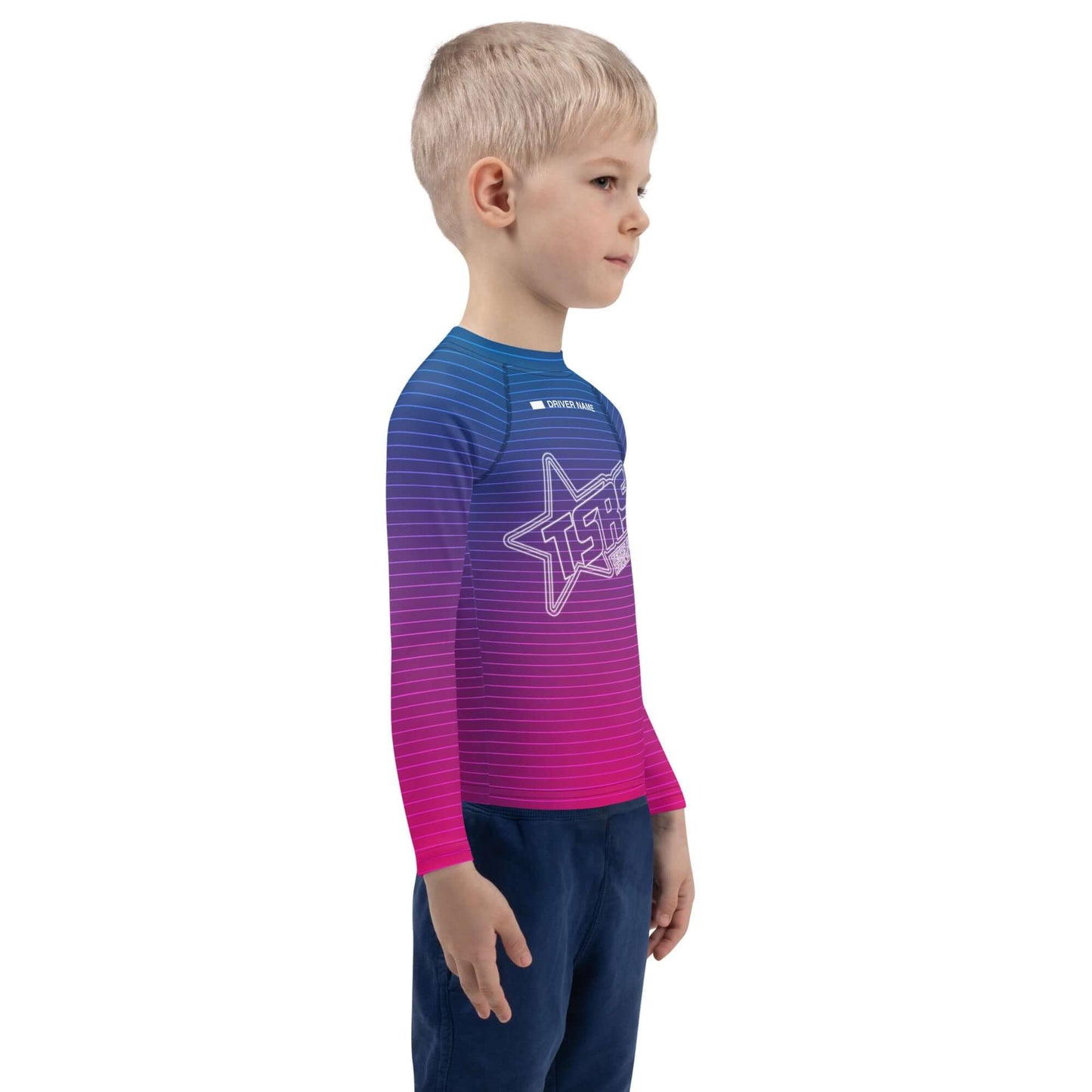 DRIVEN | TSRS '24 | Karting Underwear Top - Long Sleeve - Child -Pink/Blue - UPF 50+