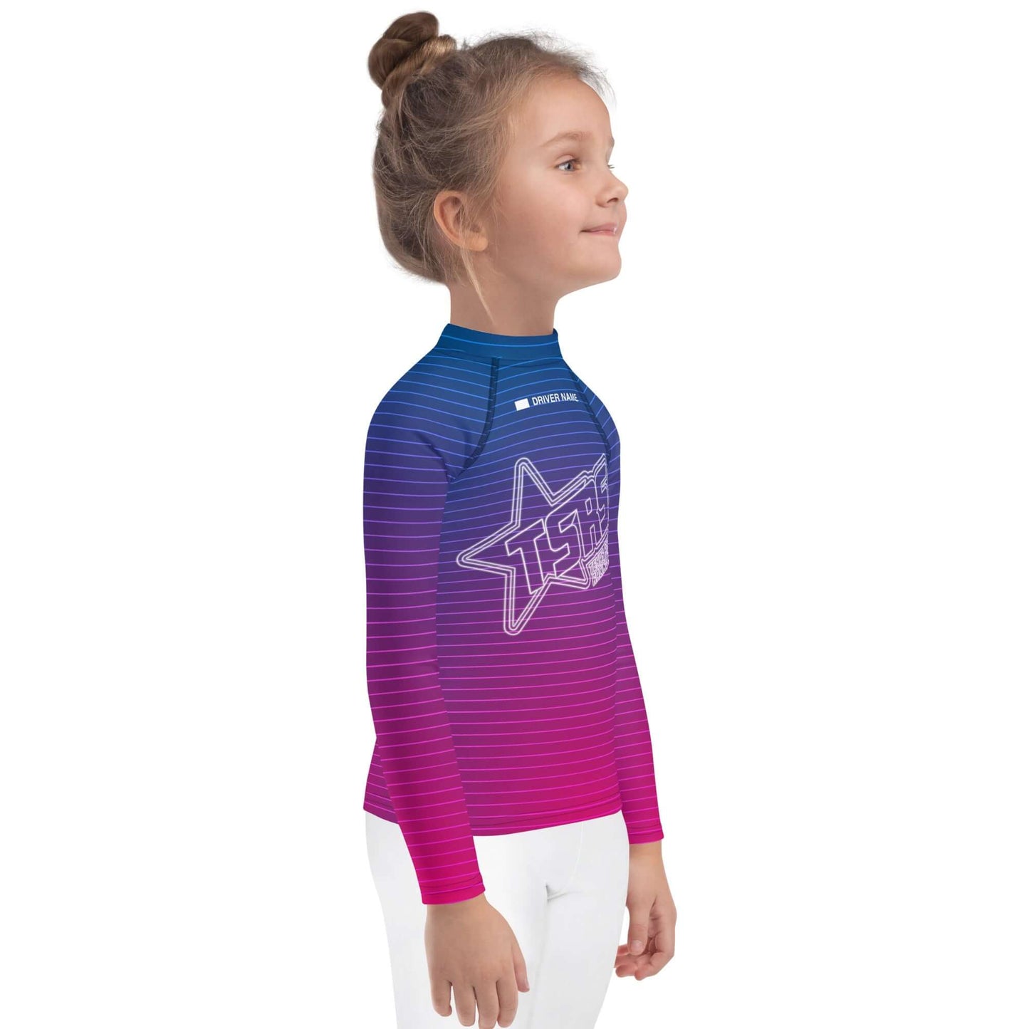 DRIVEN | TSRS '24 | Karting Underwear Top - Long Sleeve - Child -Pink/Blue - UPF 50+