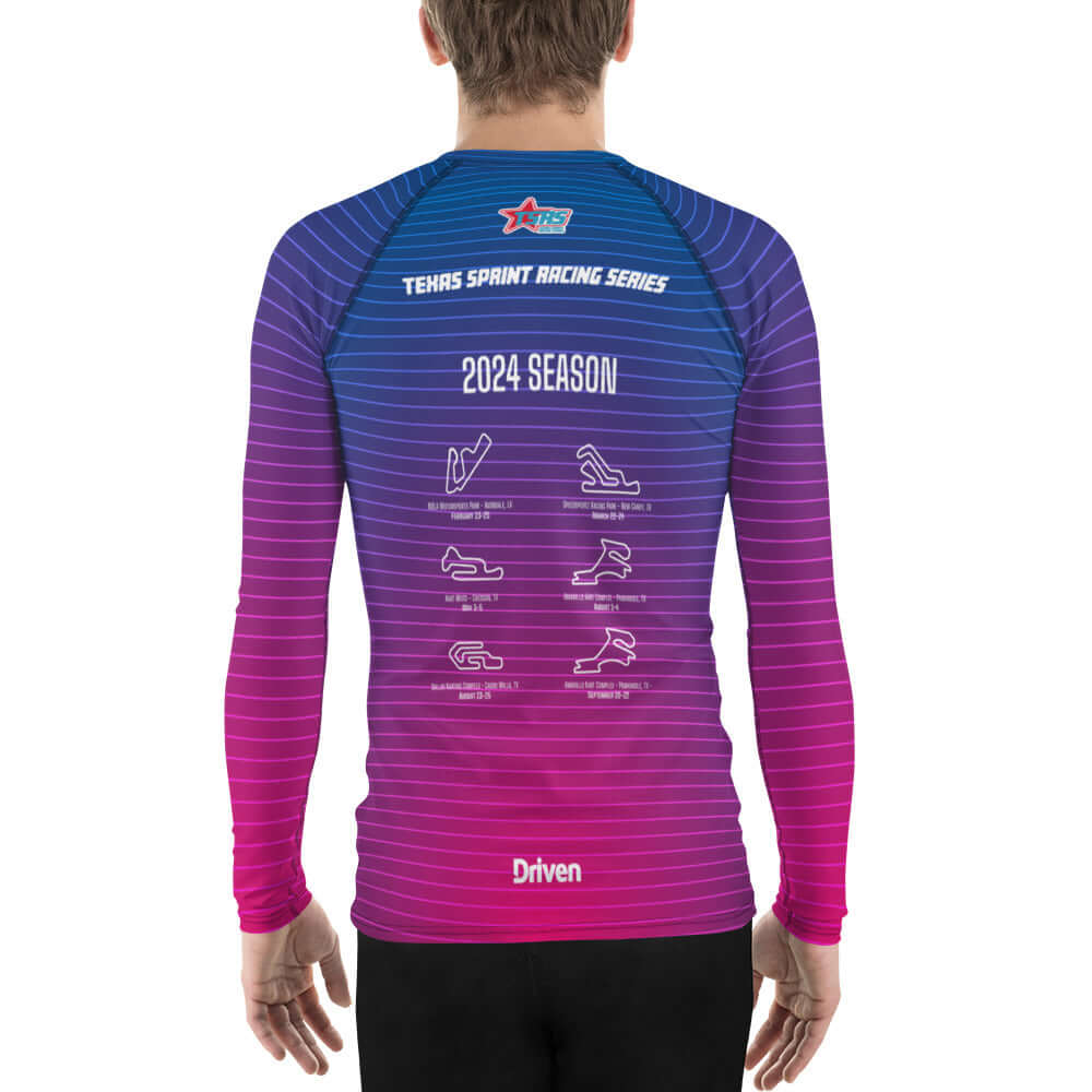 DRIVEN | TSRS '24 | Karting Underwear Top - Long Sleeve - Adult - Pink/Blue - UPF 50+