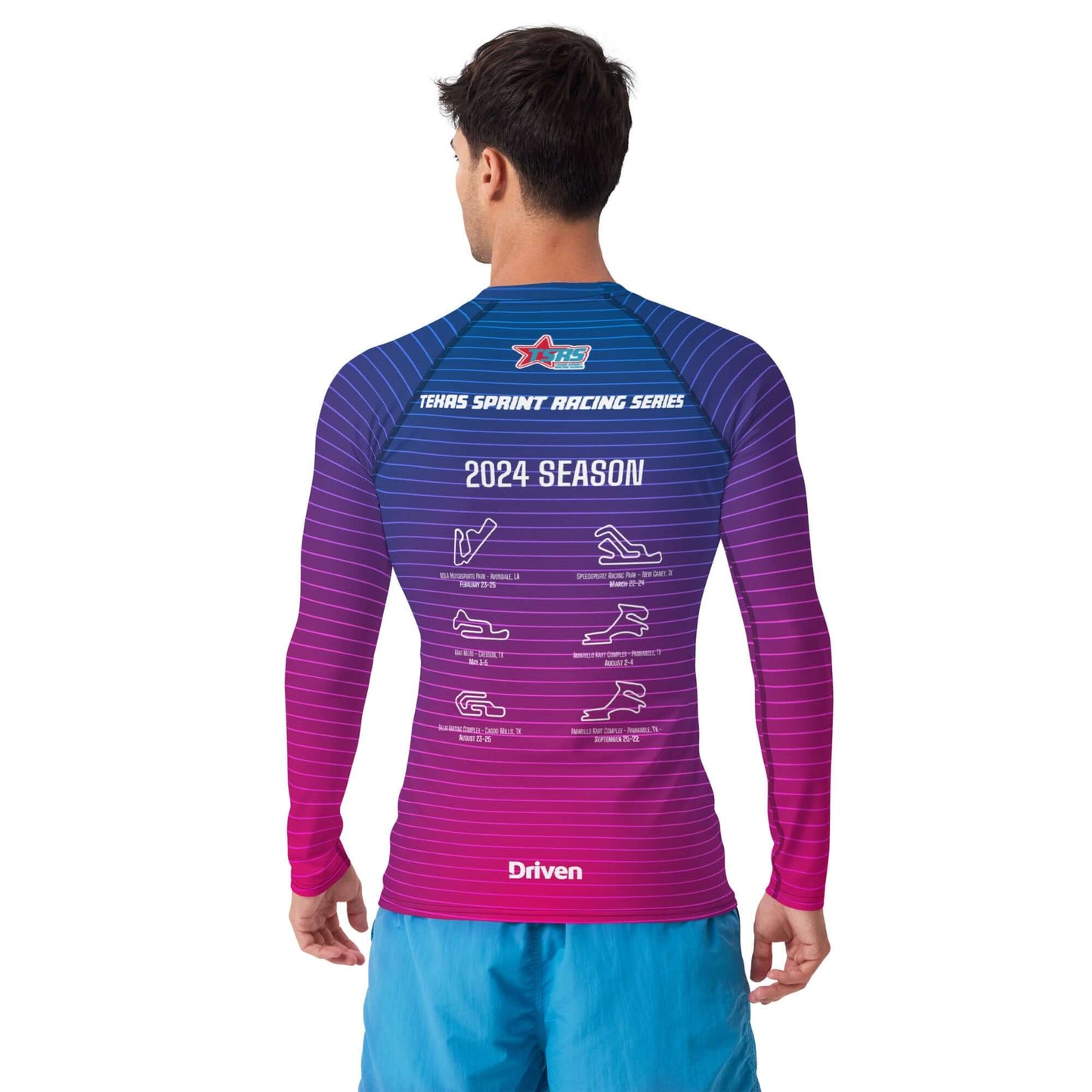 DRIVEN | TSRS '24 | Karting Underwear Top - Long Sleeve - Adult - Pink/Blue - UPF 50+