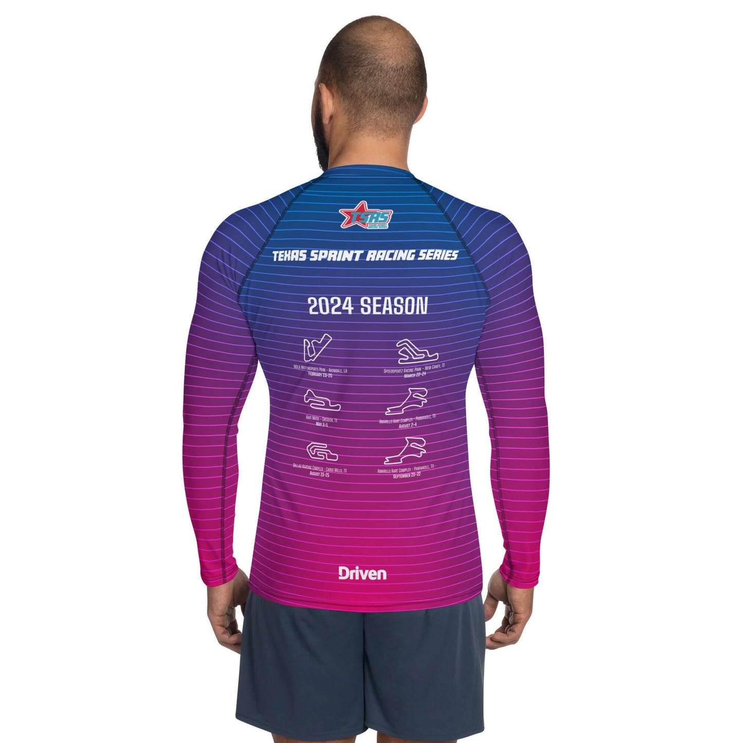 DRIVEN | TSRS '24 | Karting Underwear Top - Long Sleeve - Adult - Pink/Blue - UPF 50+