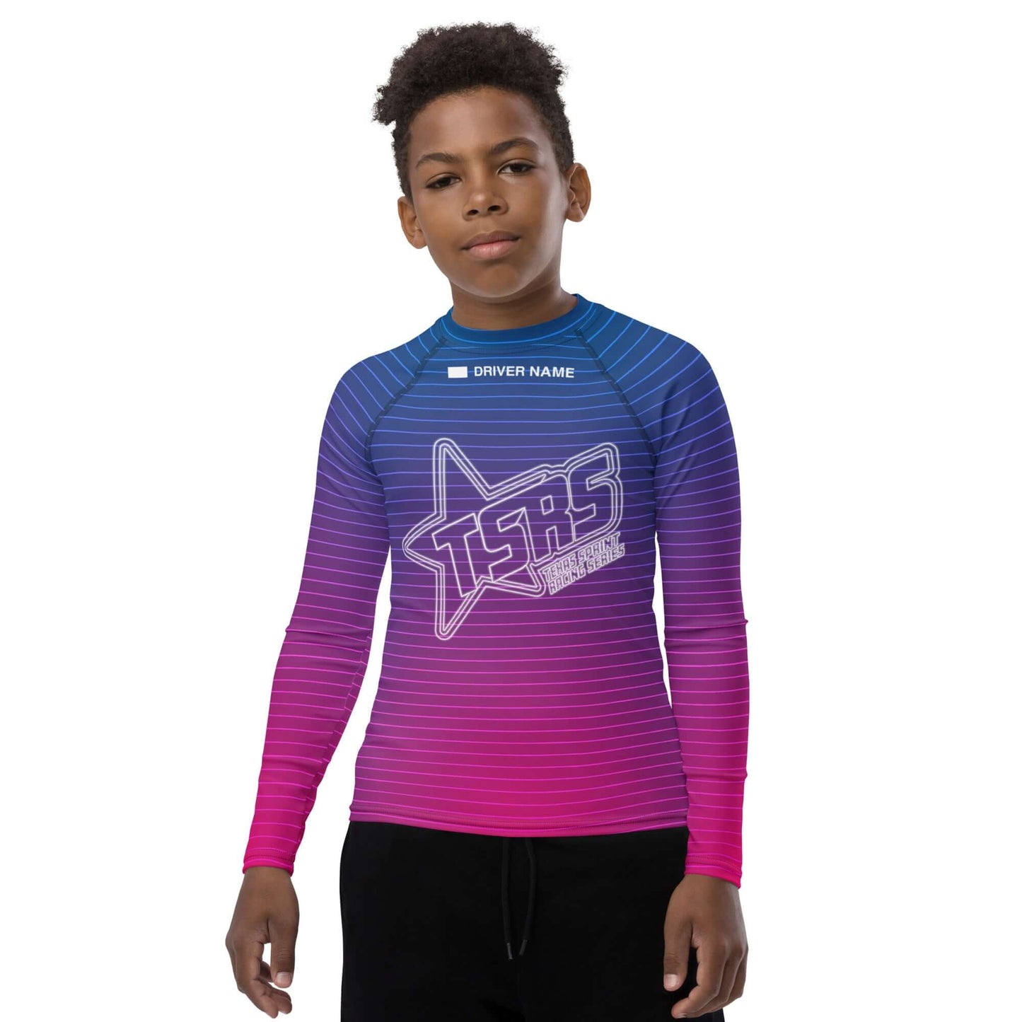 DRIVEN | TSRS '24 | Karting Underwear Top - Long Sleeve - Youth - Pink/Blue - UPF 50+