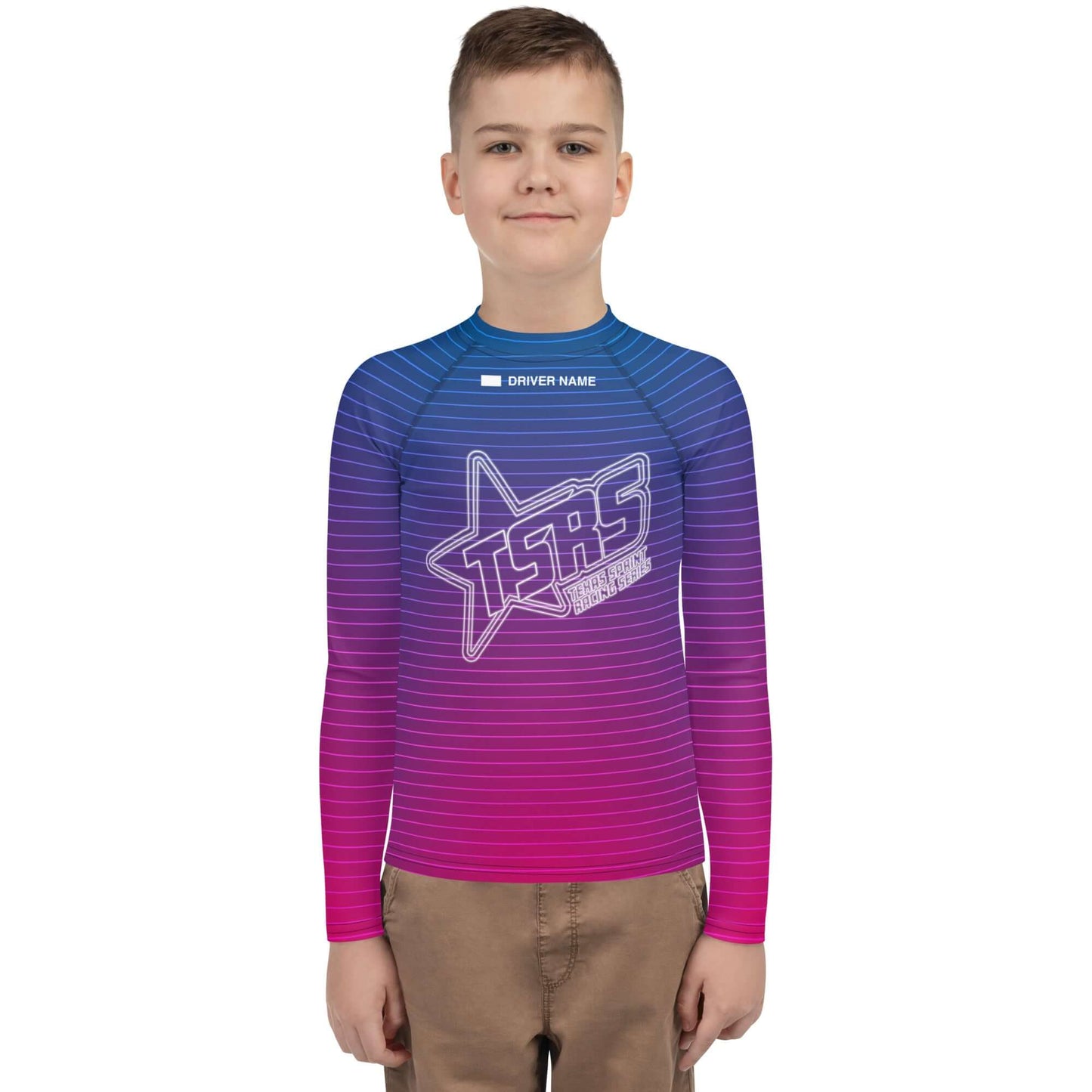 DRIVEN | TSRS '24 | Karting Underwear Top - Long Sleeve - Youth - Pink/Blue - UPF 50+