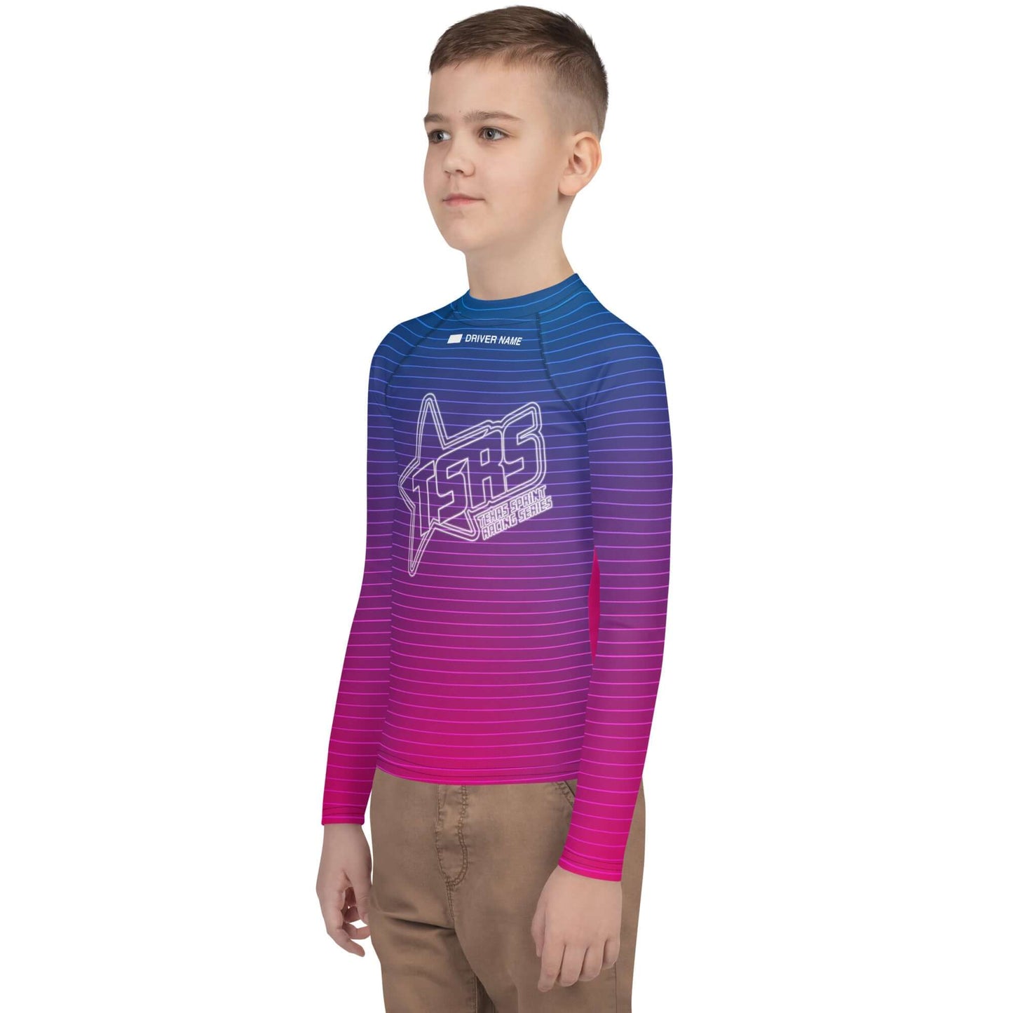 DRIVEN | TSRS '24 | Karting Underwear Top - Long Sleeve - Youth - Pink/Blue - UPF 50+