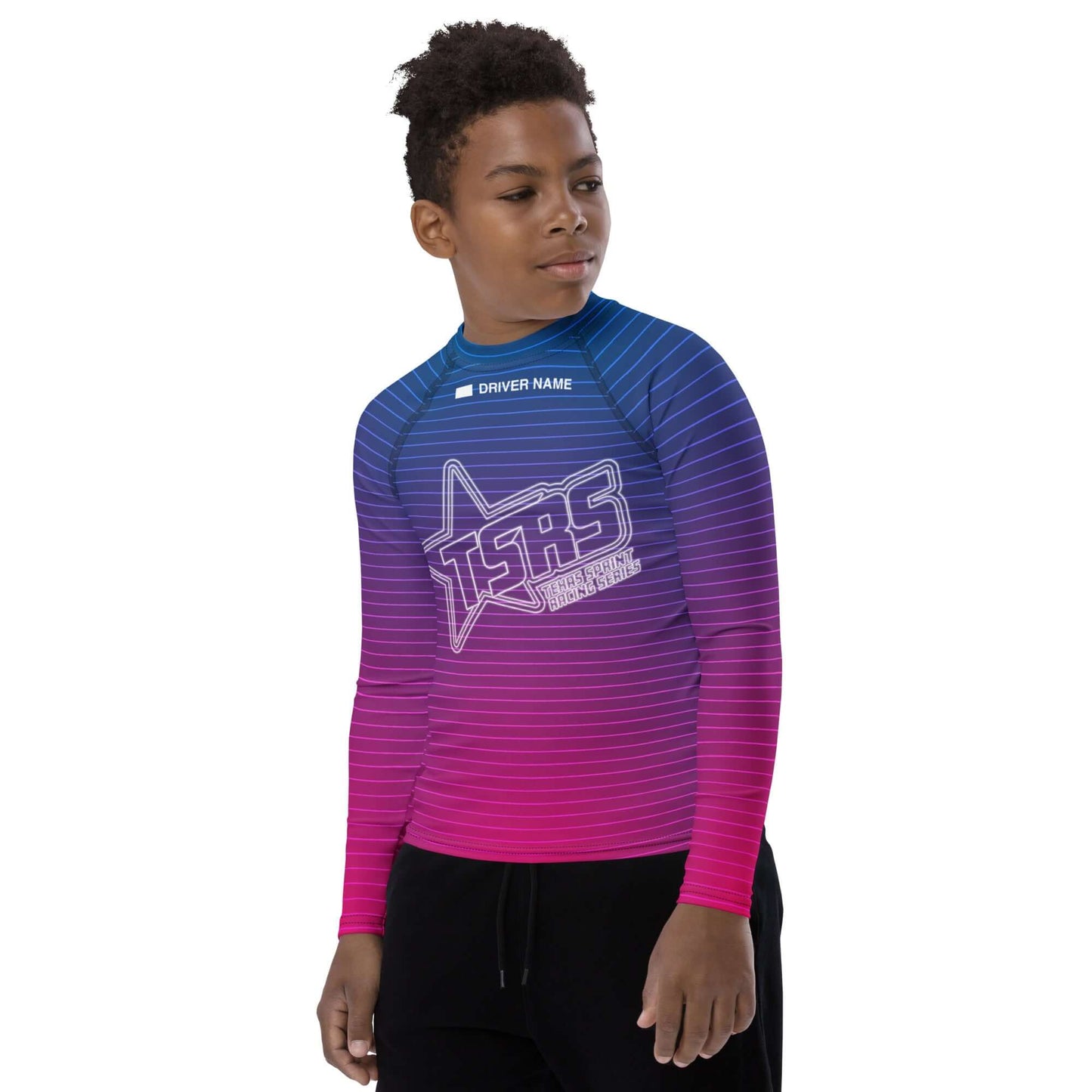 DRIVEN | TSRS '24 | Karting Underwear Top - Long Sleeve - Youth - Pink/Blue - UPF 50+