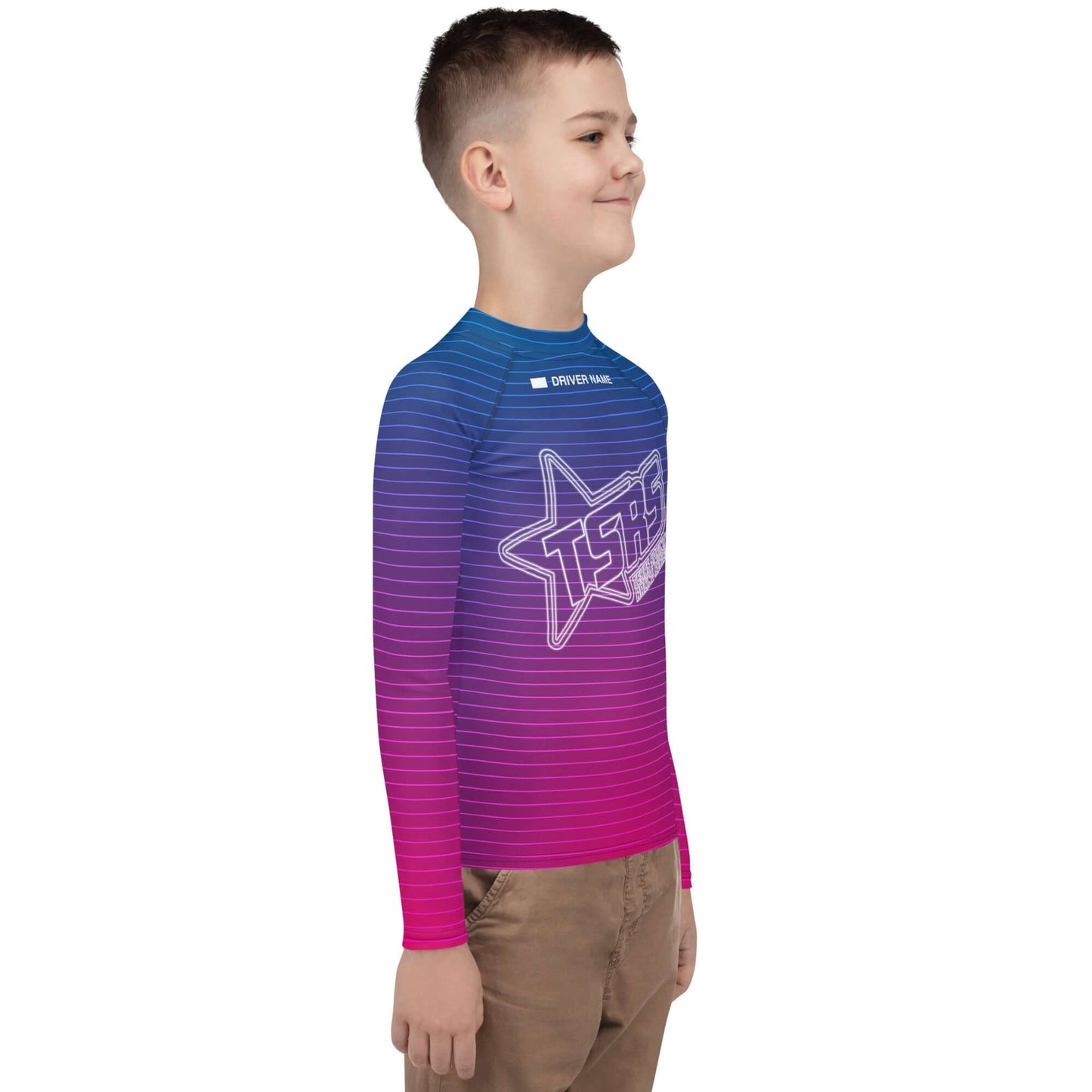 DRIVEN | TSRS '24 | Karting Underwear Top - Long Sleeve - Youth - Pink/Blue - UPF 50+