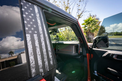 American Flag B Pillar Protection Kit (Printed Series) - 2021+ Bronco 4 Door - 21BRNBPILLAR4PT-AFBW-21BRNBPILLAR4PT-AFTBL-21BRNBPILLAR4PT-AFTRL-21BRNBPILLAR4PT-AFTGR-  DRIVEN - 15