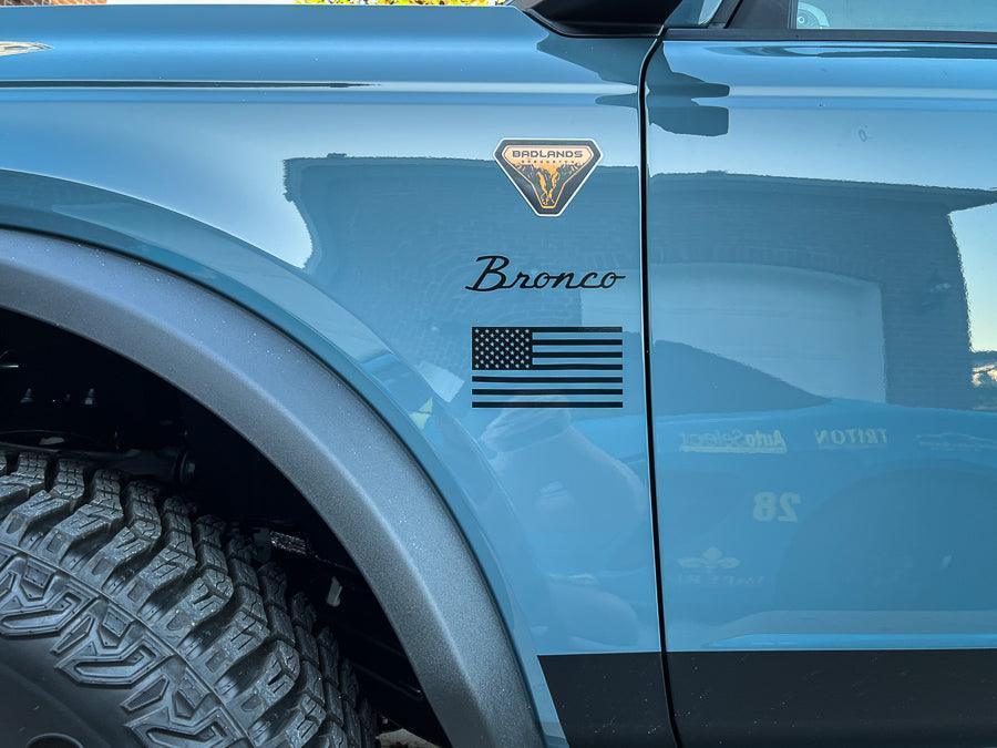 American Flag Fender Stickers - 2021+ Bronco / Bronco Sport / Jeep / Universal - 55AMERICA-GB-55AMERICA-WH-55AMERICA-RD-  DRIVEN - 1