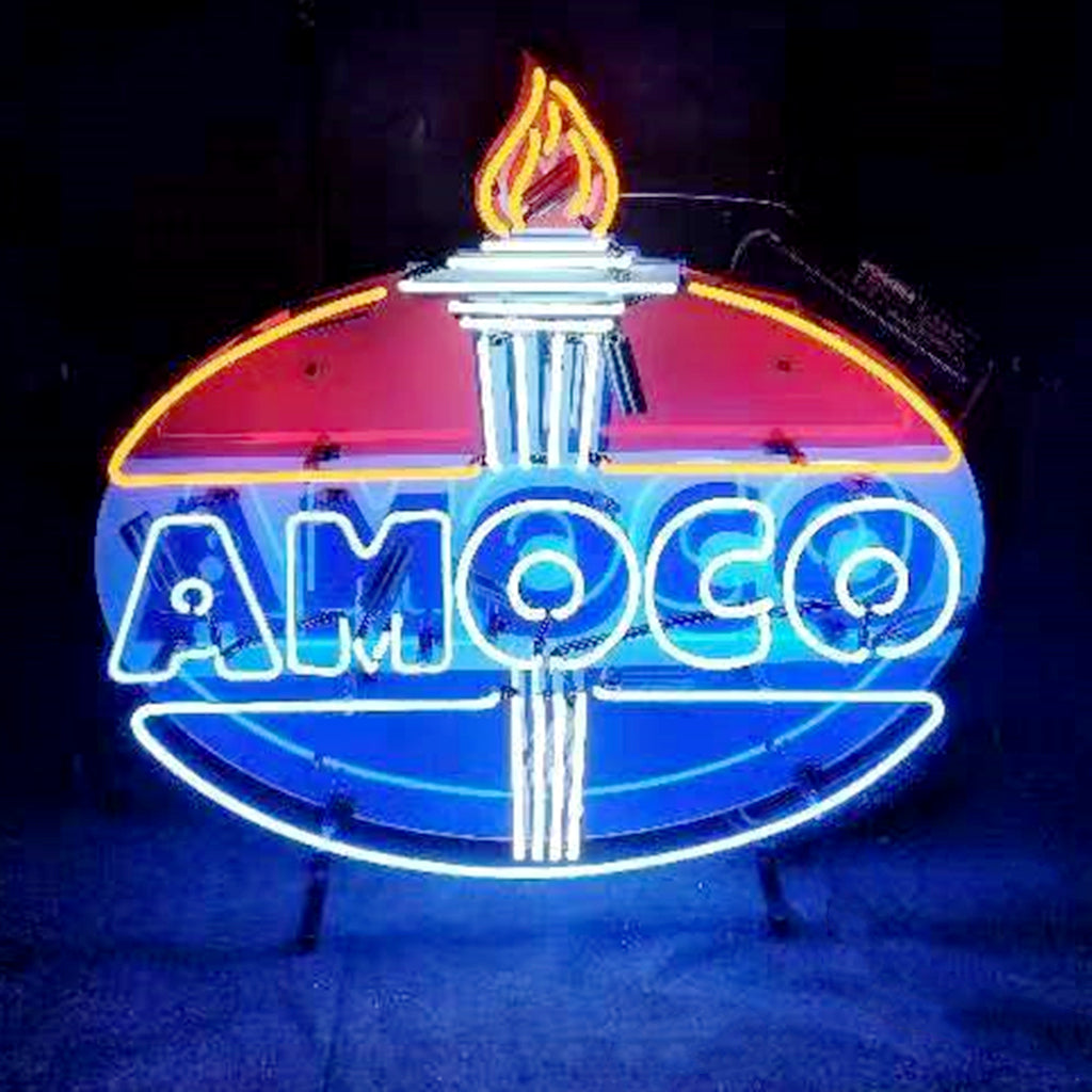 Amoco Gasoline Neon Sign Light - MEX383-  DRIVEN - 3