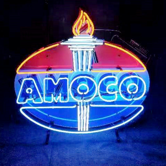 Amoco Gasoline Neon Sign Light - MEX383-  DRIVEN - 1