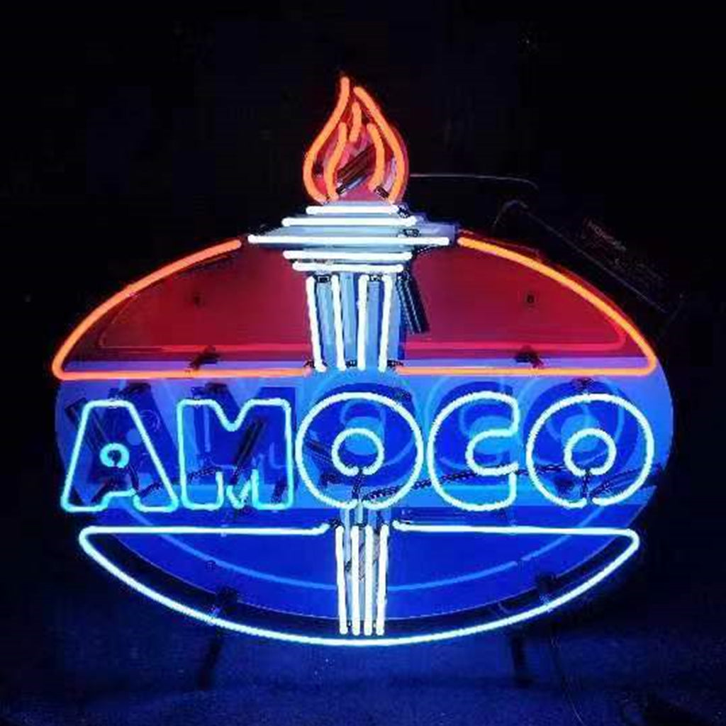 Amoco Gasoline Neon Sign Light - MEX383-  DRIVEN - 2