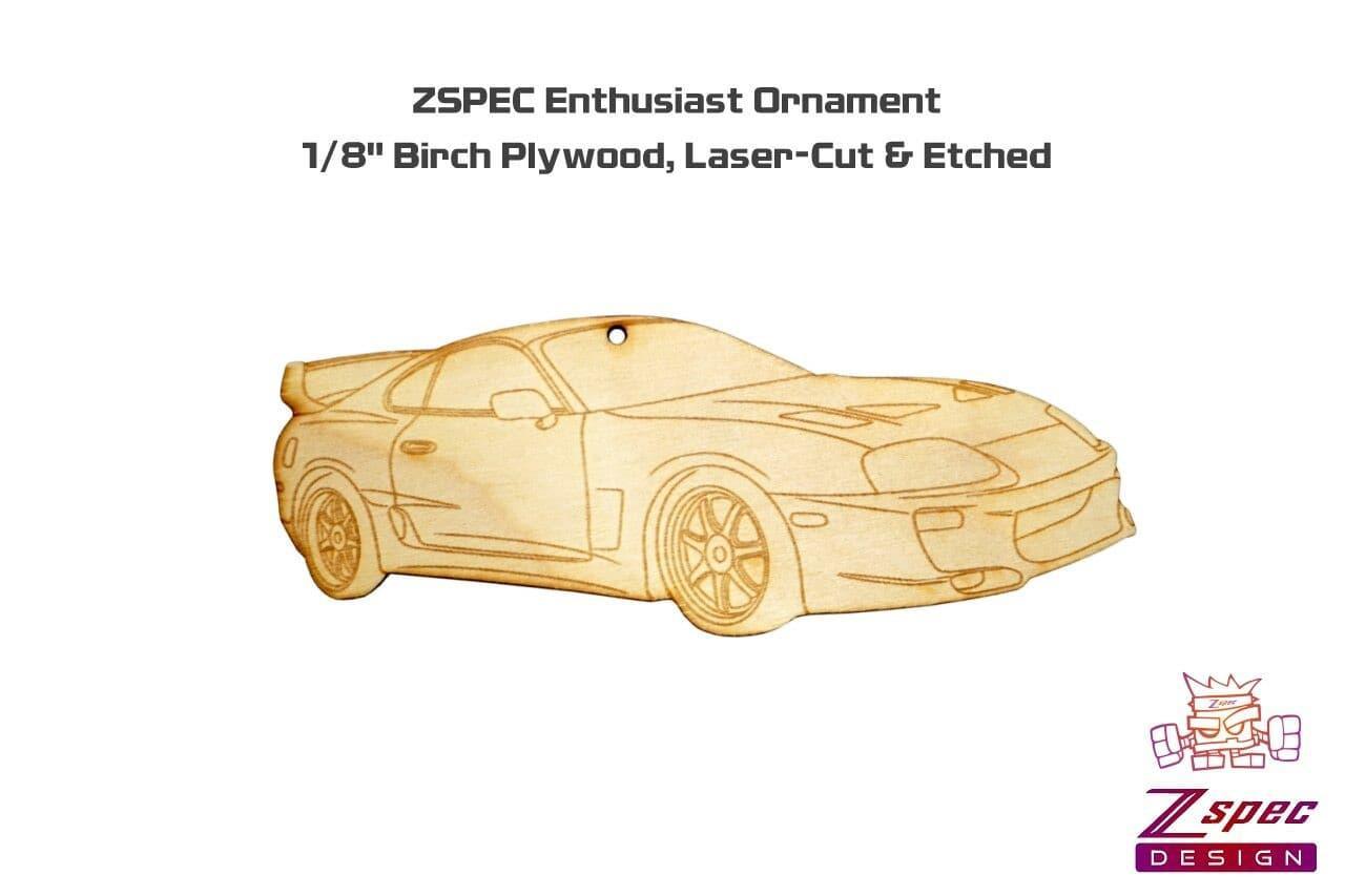 ZSPEC Laser-Engraved Birch Ornament, Style: Toyota Supra MKIV, ~5-inch Wide - ZSD-192777-  DRIVEN - 2