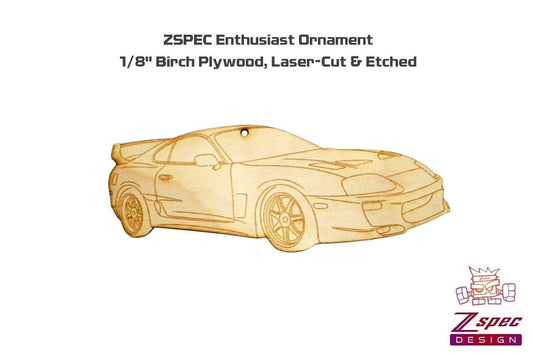 ZSPEC Laser-Engraved Birch Ornament, Style: Toyota Supra MKIV, ~5-inch Wide - ZSD-192777-  DRIVEN - 2