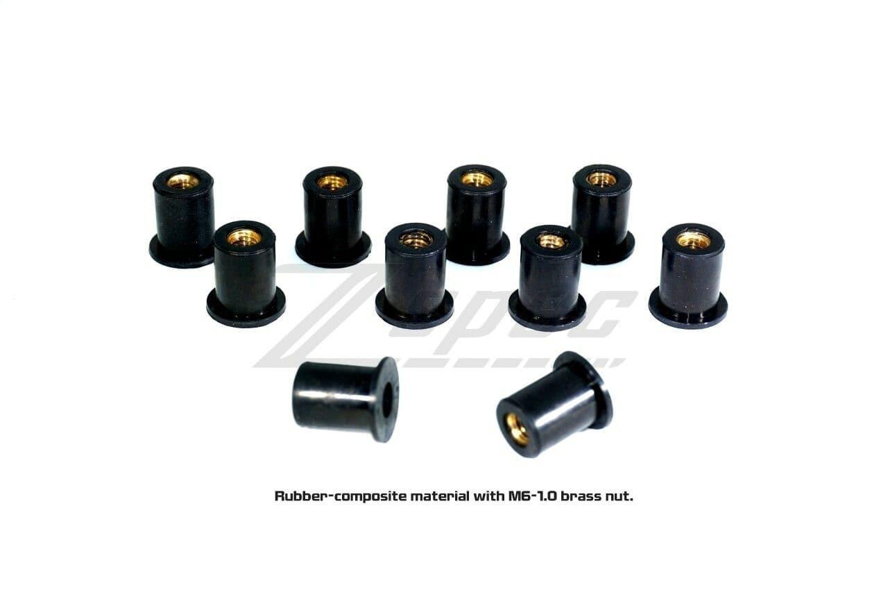 ZSPEC M6 Rubber-Composite Well Nuts for Body Kits and Flares, 10-Pack - ZSD-005626-  DRIVEN - 3
